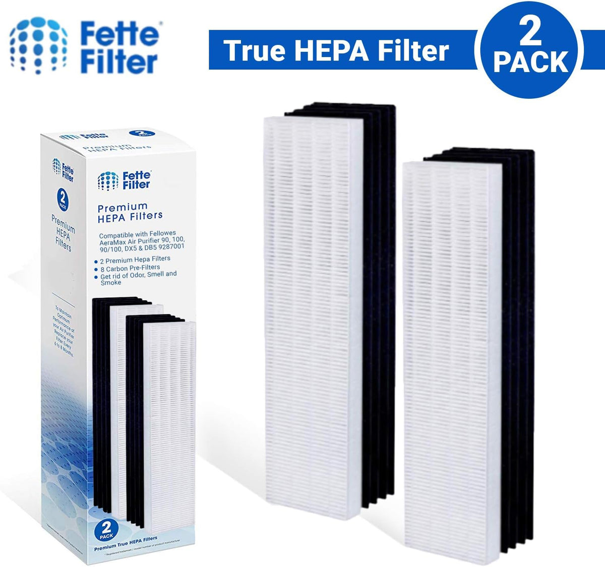 2 Hepa Filters & 8 Carbon Pre Filters Pack of 2 A4083