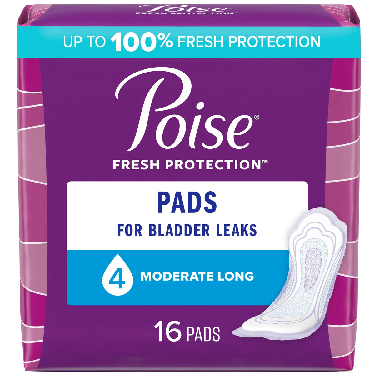 Incontinence Pads, 4 Drop, Long, 84Ct B515712