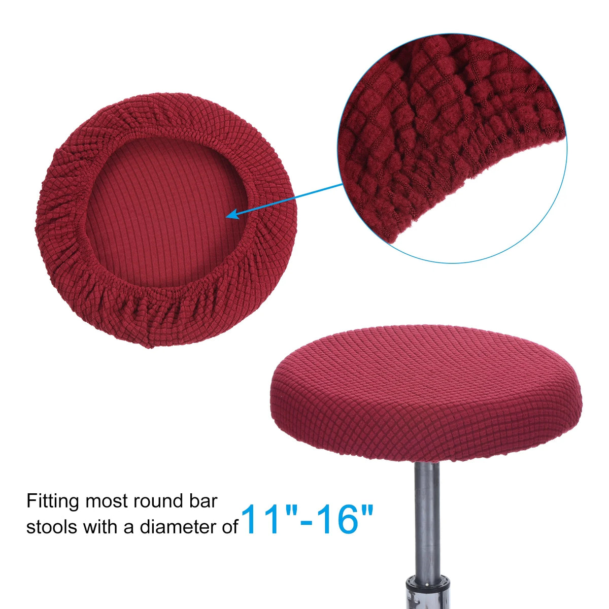 11" 6 Pack Wine Red Bar Stool Cover S433036
