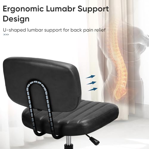 Deep Brown Height Adjustable PU Leather Swivel Office Chair I959