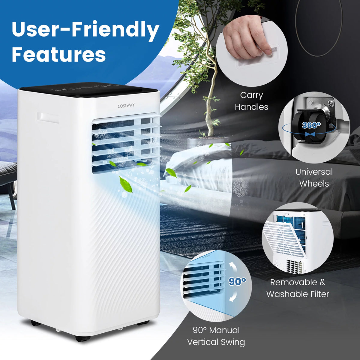 5000 BTU Portable Air Conditioner 4-in-1 M98626