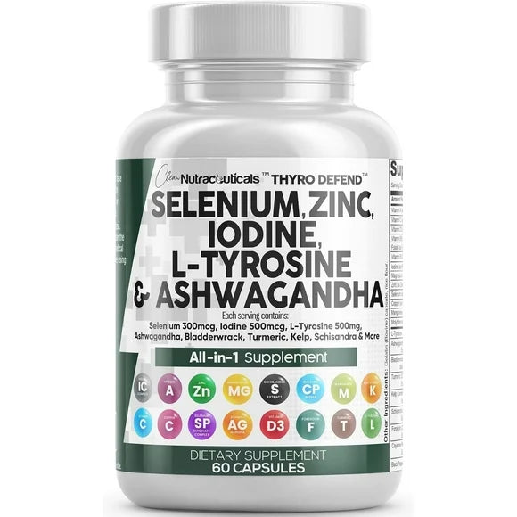Selenium Zinc Iodine L Tyrosine Ashwagandha 60 Capsules Z643820
