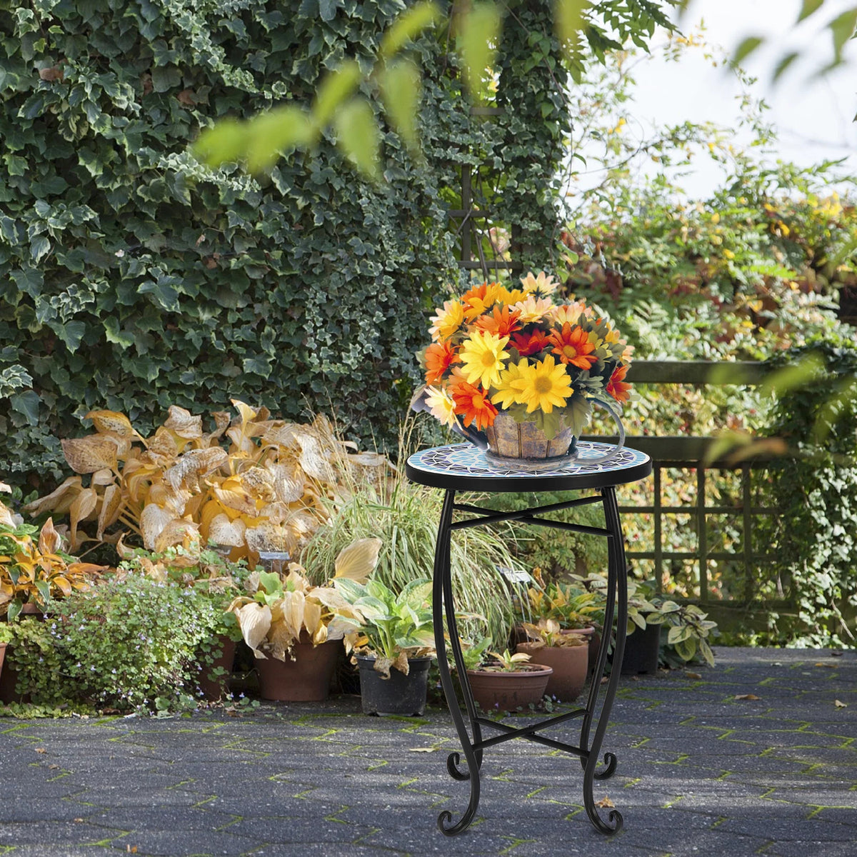 14 Round Mosaic Accent Table A890