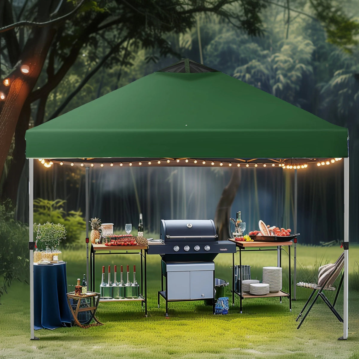 10'x 10' Pop up Canopy Tent with Roller Bag, Blue N473