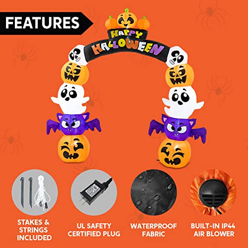 8 FT Halloween Inflatable Pumpkin Archway with LED Lights A983