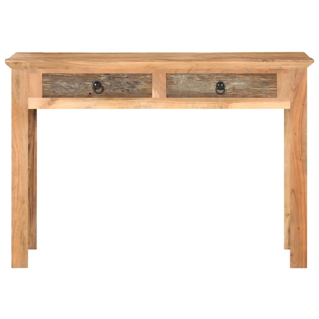 Reclaimed Wood Writing Desk with 2 Storage Drawers E338
