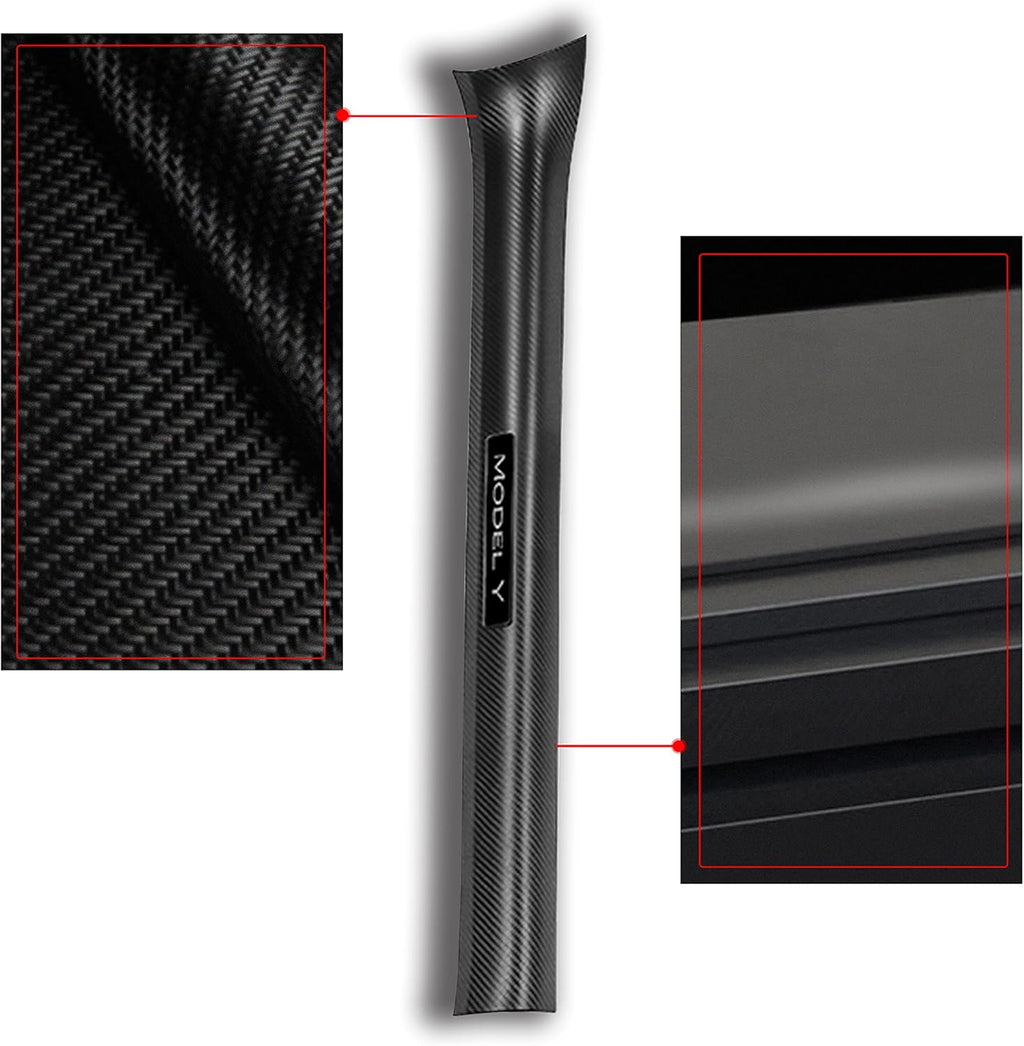 Matte Carbon Fiber ABS Door Sill Protector Set for Tesla Model Y M7355