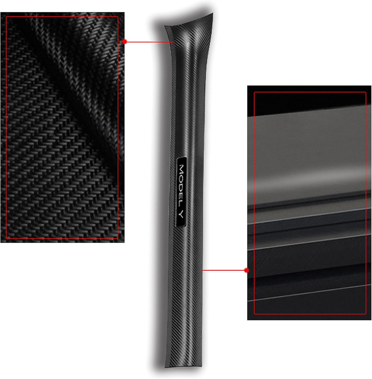 Matte Carbon Fiber ABS Door Sill Protector Set for Tesla Model Y M7355