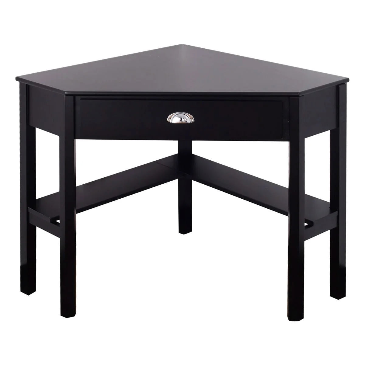 Black Wood Computer Desk with Drawer Z28382