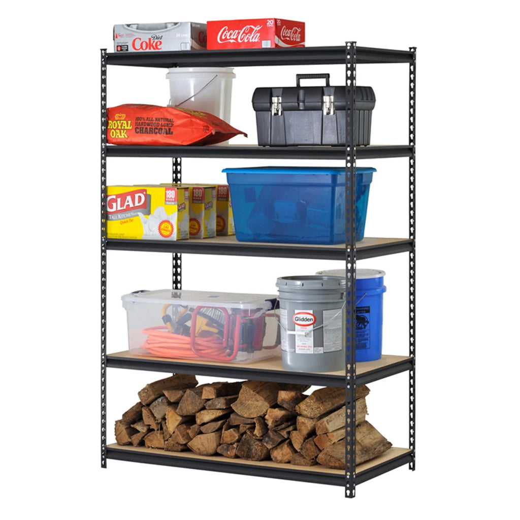5-Tier Steel Shelving, 4,000 lbs. Total Capacity, Black P93968