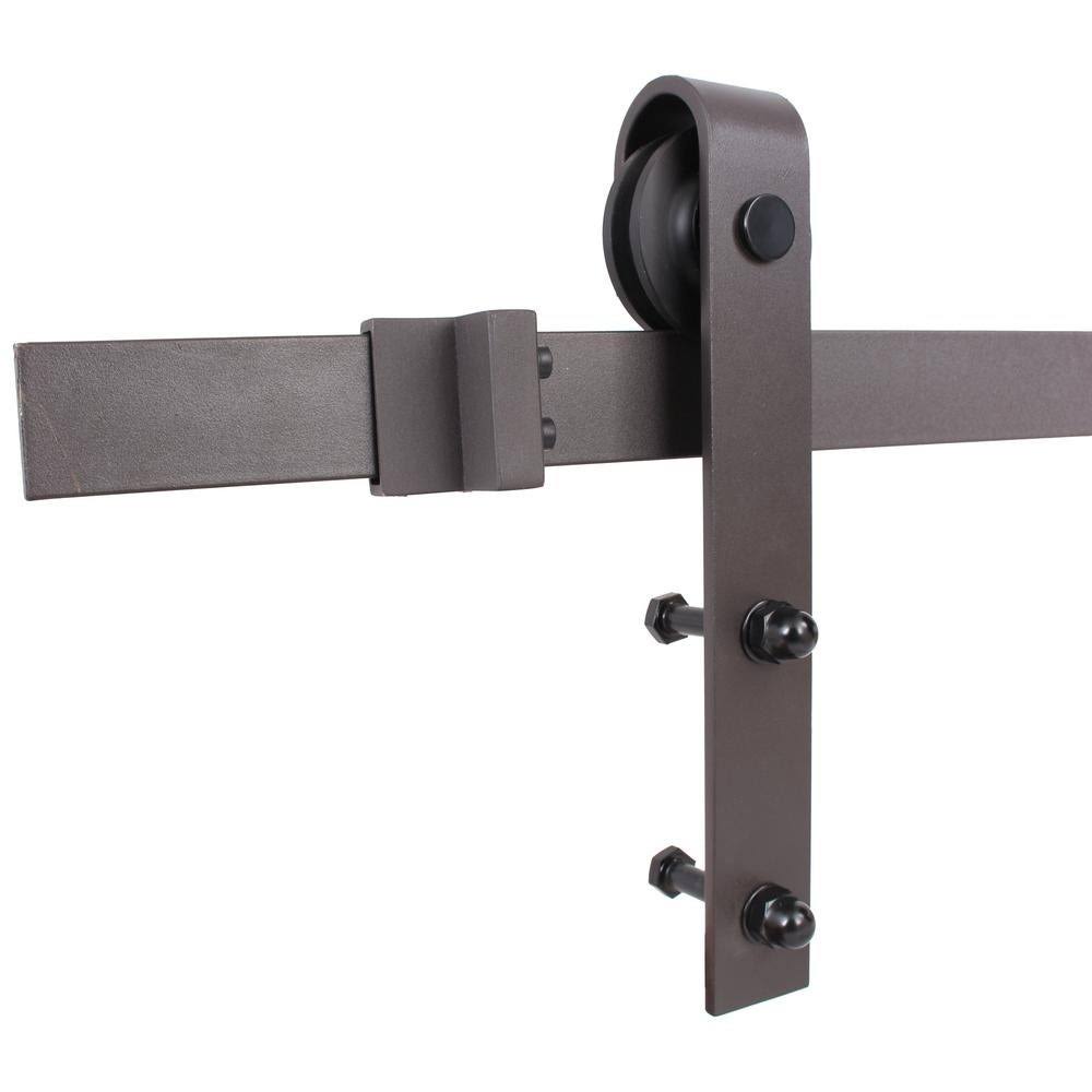 Sage Green Stained Wood Sliding Barn Door with Hardware Kit M3704