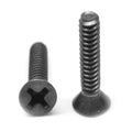 #10-24 x 1 1/2 Coarse Thread Machine Screw Phillips Flat Head Low Carbon Steel Black Oxide U9519