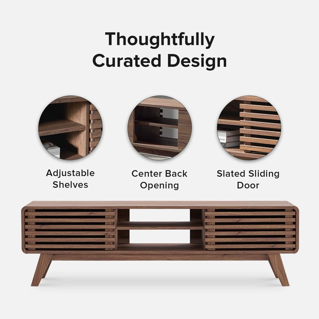 59 Scandinavian TV Stand with Slatted Door C53026