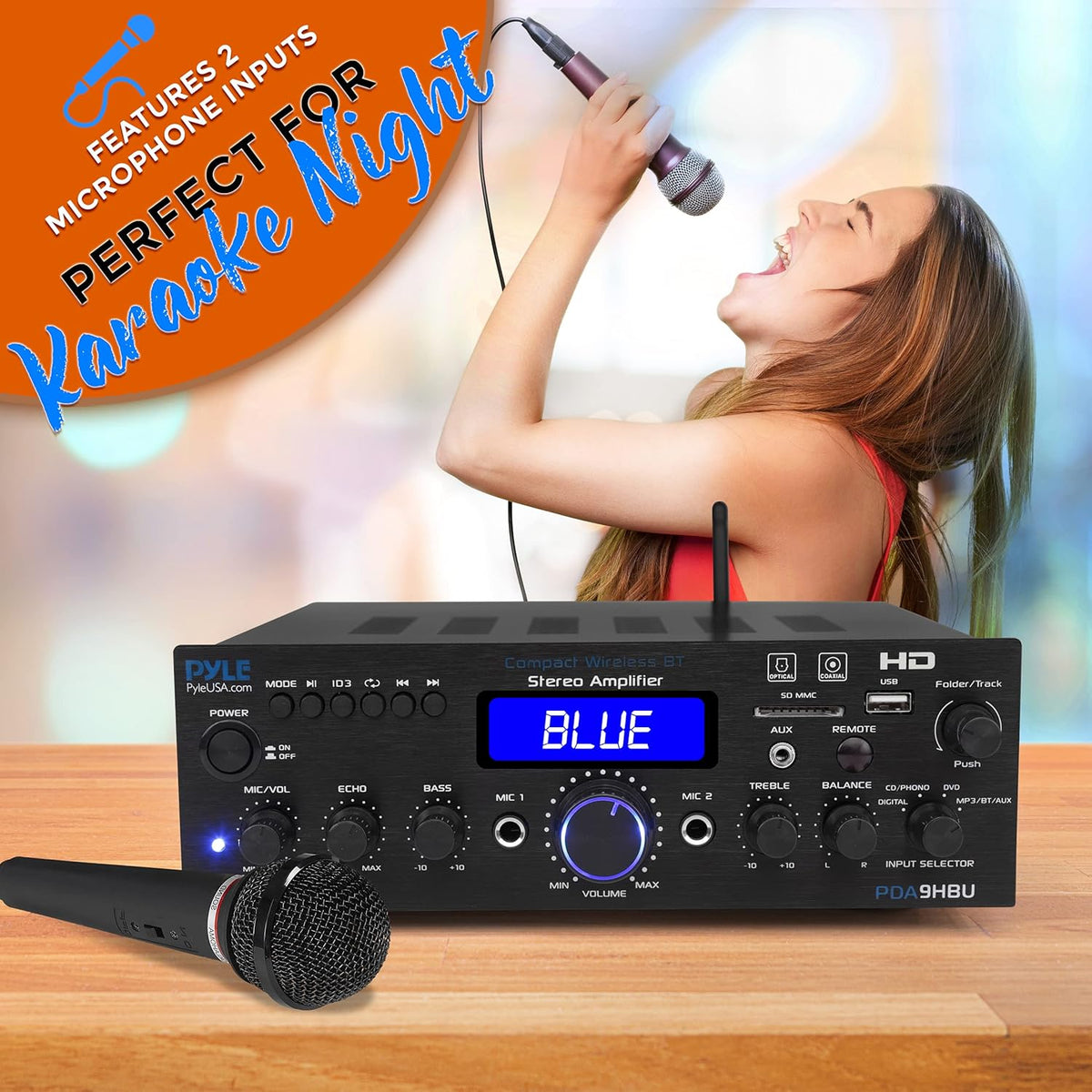 200 Watt Multi-Channel Wireless Bluetooth Home Stereo Amplifier J422