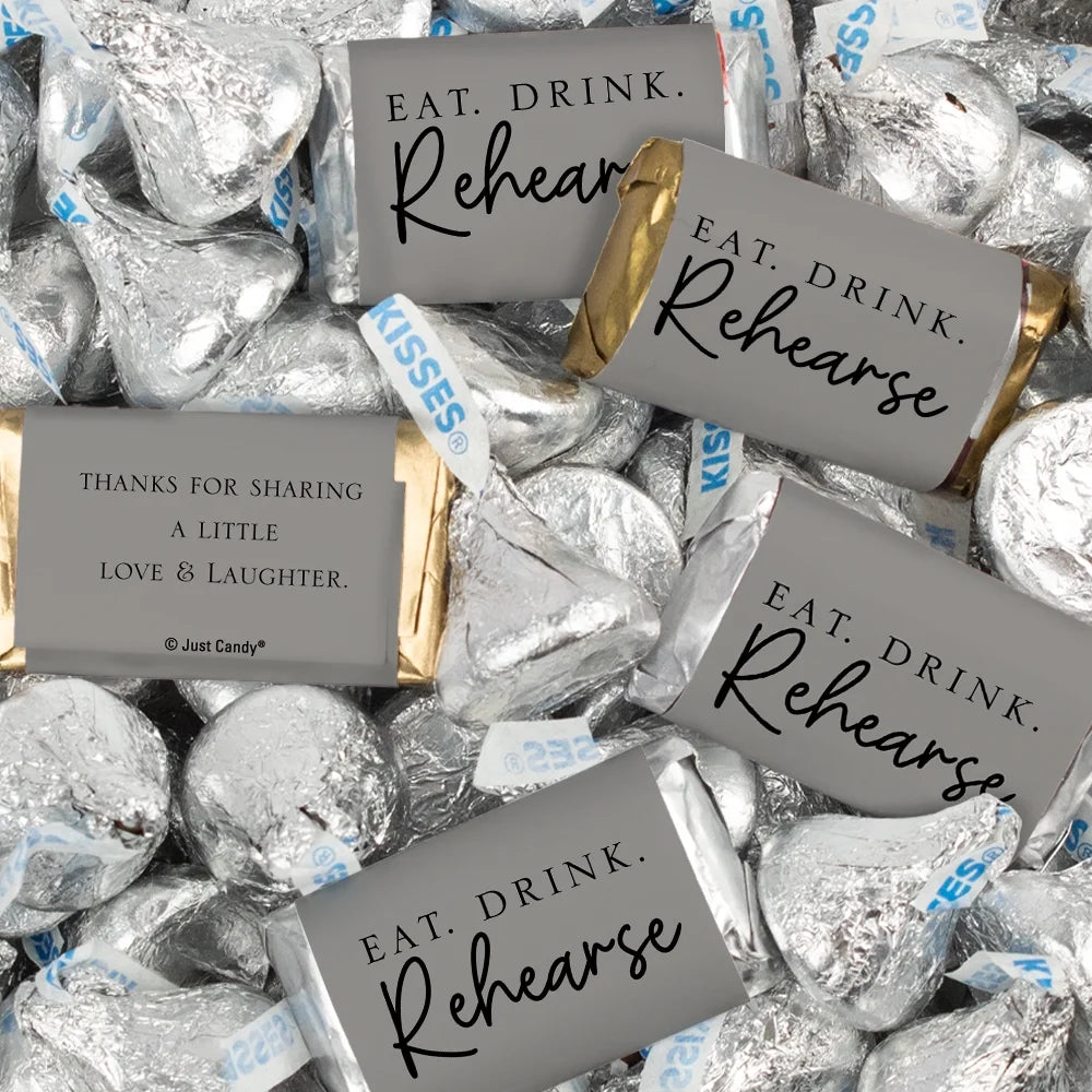 116 Pcs Chocolate & Kisses Candy Favors (1.50 lbs) Grey Z305