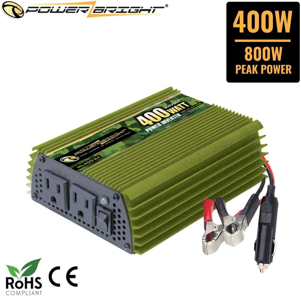 400 Watt 24V Modified Sine Wave Power Inverter with Dual 110V AC Outlets H8009