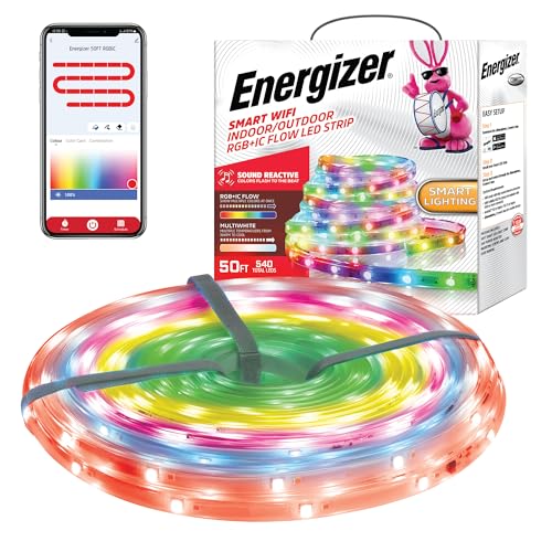 Energizer Smart Indoor & Outdoor RGB+IC+WW LED 50 Foot Light Strip X71356