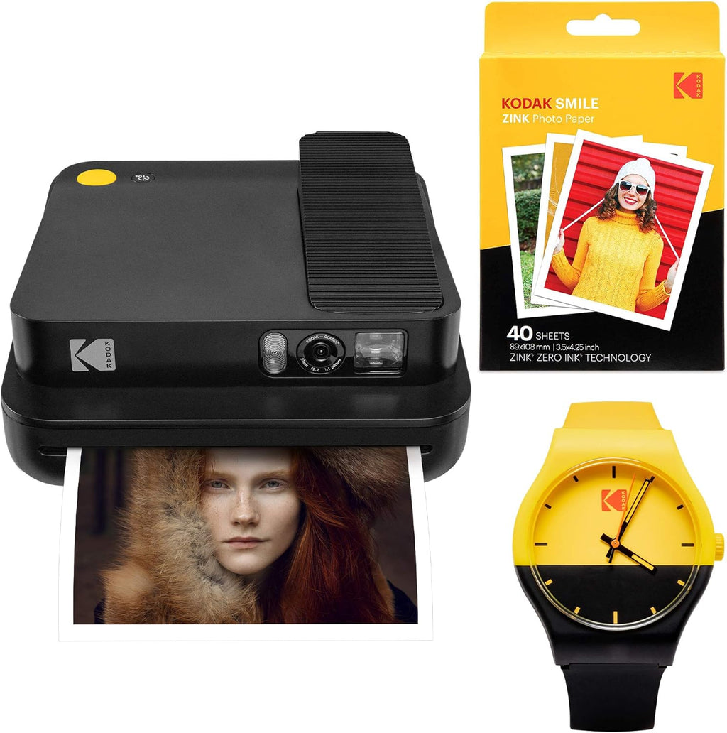 Black Digital Instant Camera Watch Bundle E249902
