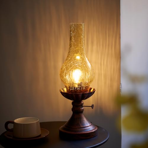 Vintage Crackled Glass Table Lamp Q900783