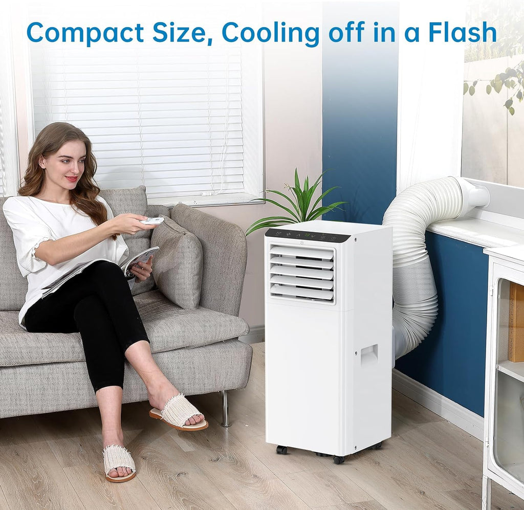 Portable 8000 Btus 3-in-1 Air Conditioner with Exhaust Hose & Window Kit G48963