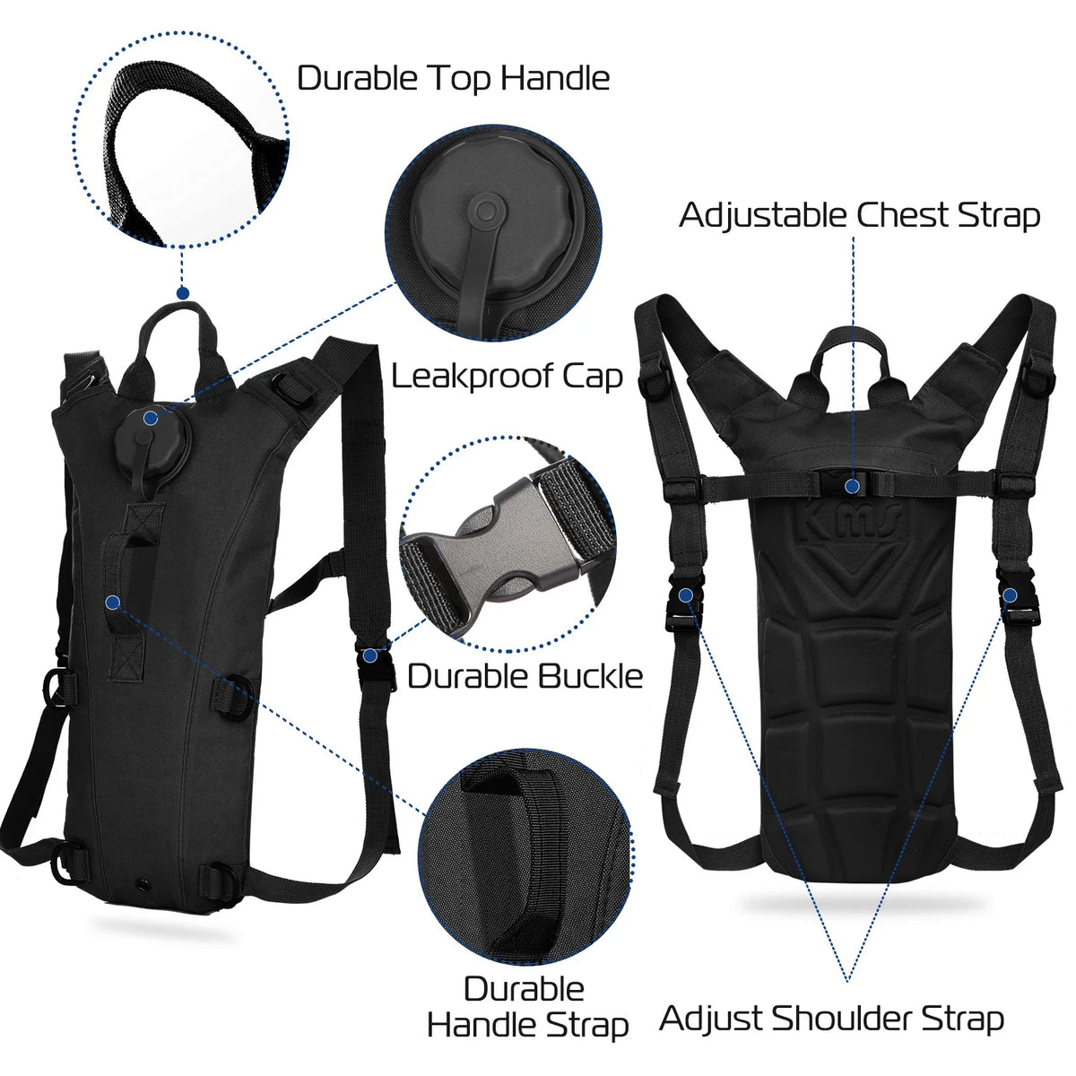Black 3L Hydration Backpack E764