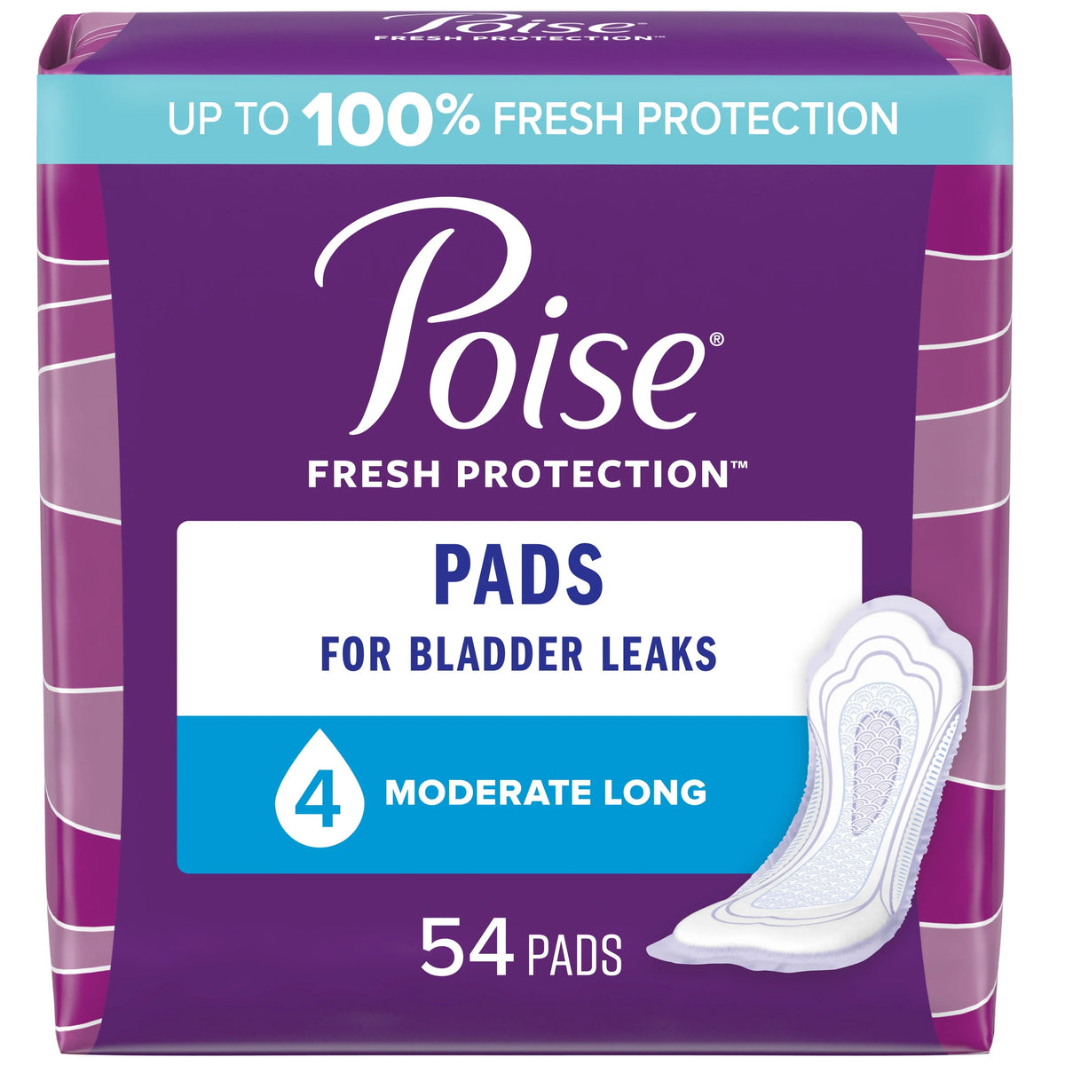 Incontinence Pads, 4 Drop, Long, 84Ct B515712