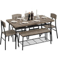 Drift Brown Dining Table Set with 4 Chairs and 1 Bench B286