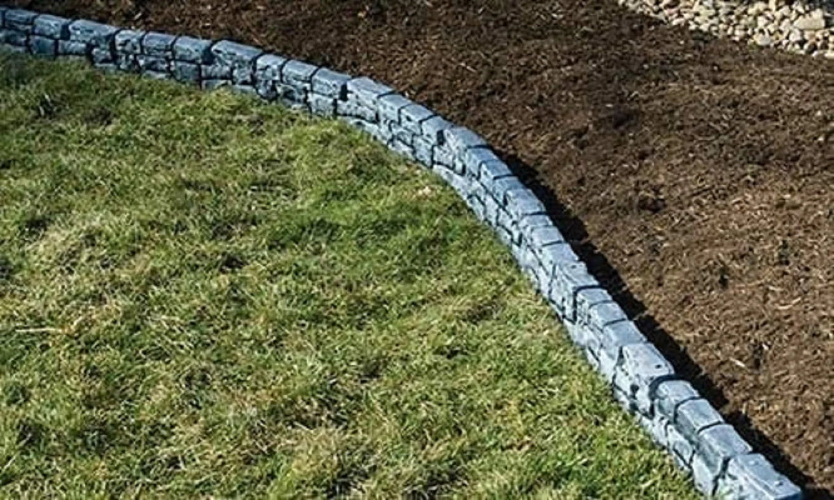 Slate Gray Plastic Garden Border Edging O181