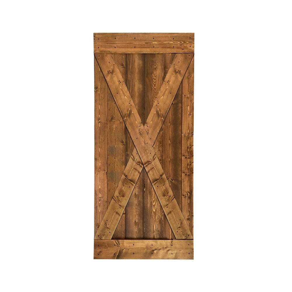 Espresso Stained Solid Knotty Pine Wood Interior Sliding Barn Door Slab T3929
