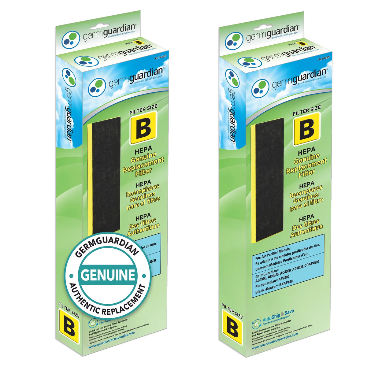 True HEPA Replacement Filter for Air Purifiers, 2 Pack G485