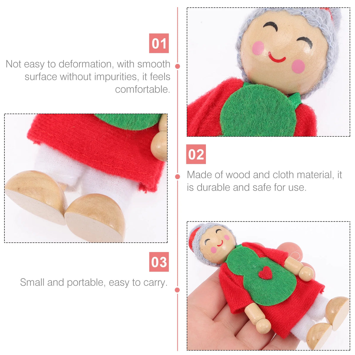 28 pcs Wooden Doll Playset F5600