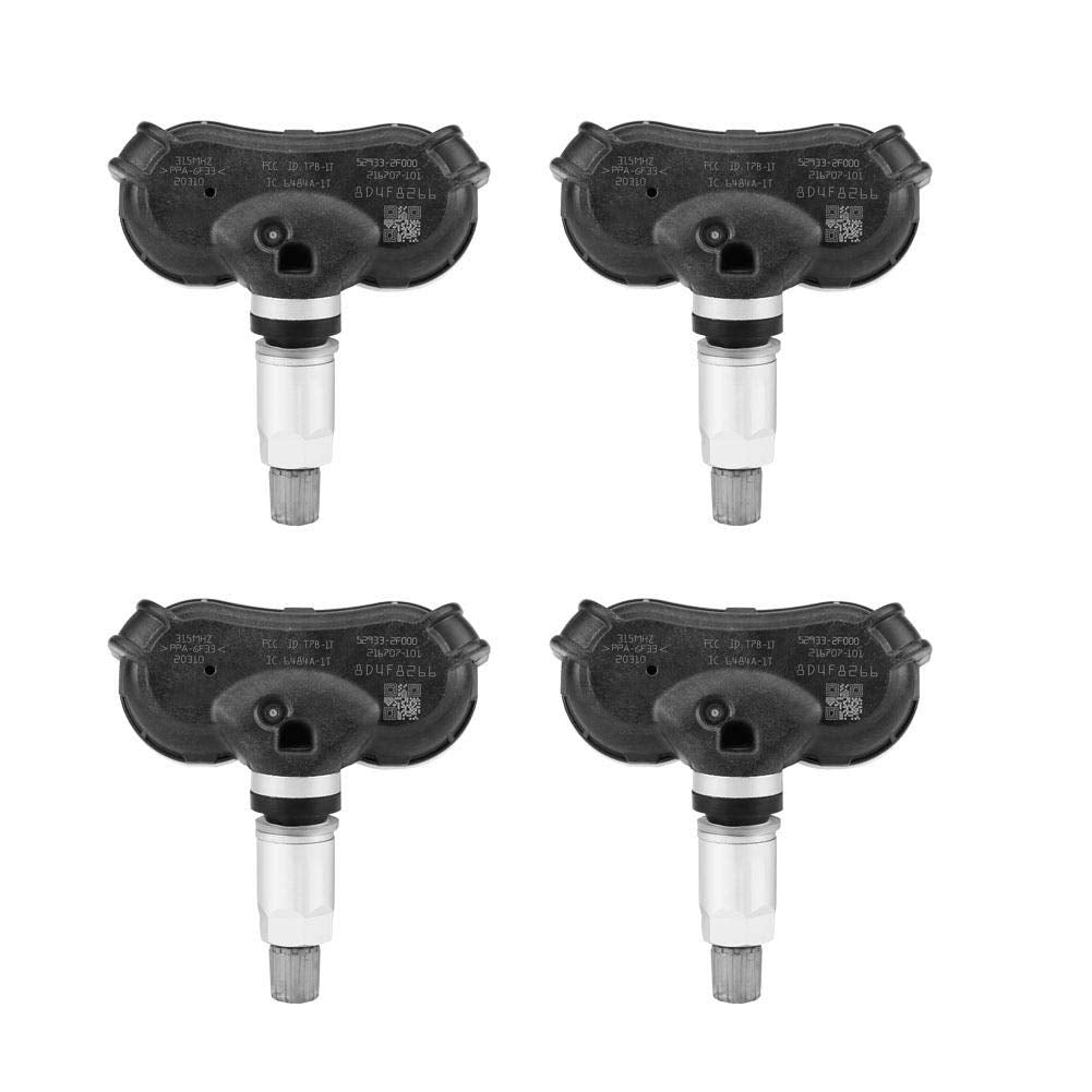 4pcs Car TPMS Tire Pressure Sensor Black Silver V466333