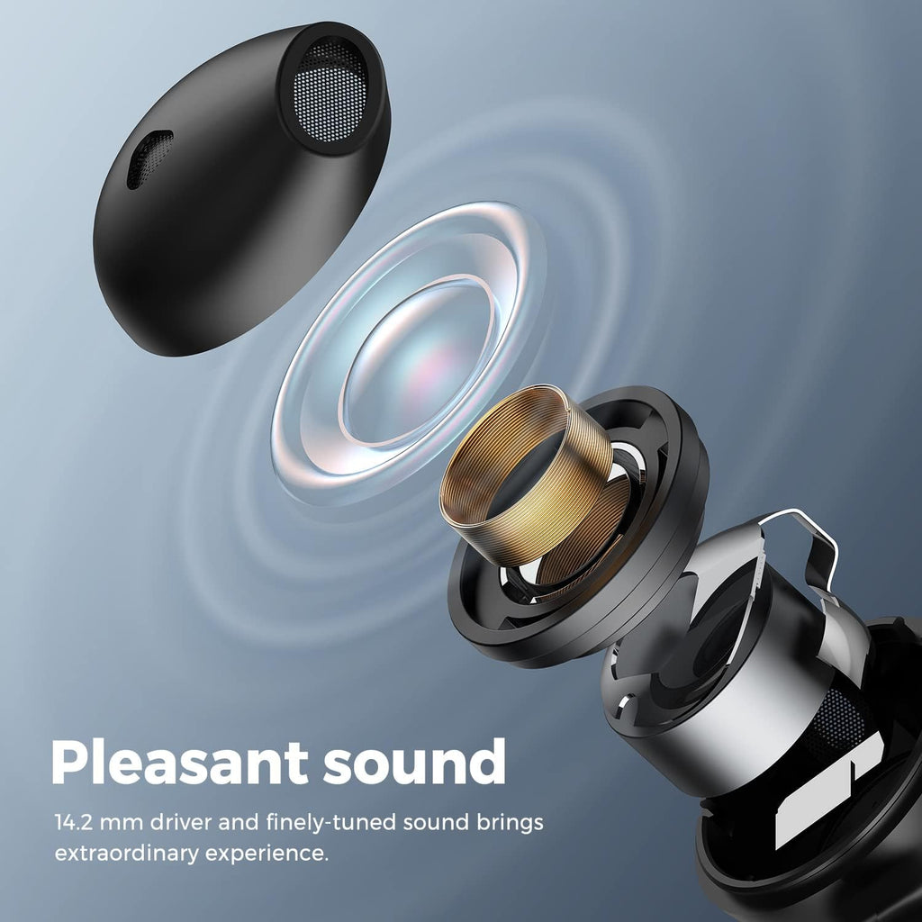 Wireless Earbuds with 14.2mm Driver, Bluetooth V5.2, Four Mic, 17.5 Hrs D528264