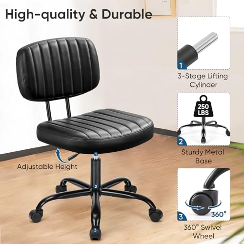 Deep Brown Height Adjustable PU Leather Swivel Office Chair I959