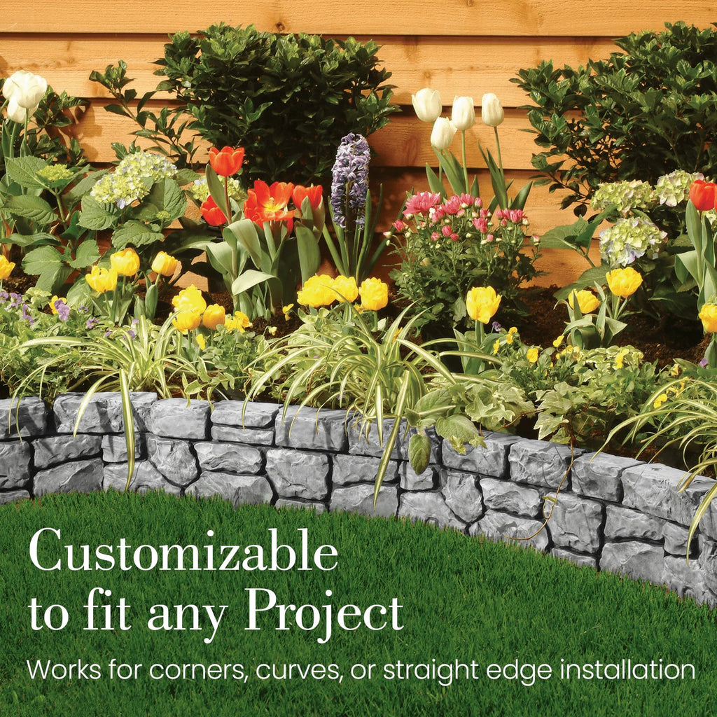 Slate Gray Plastic Garden Border Edging O181