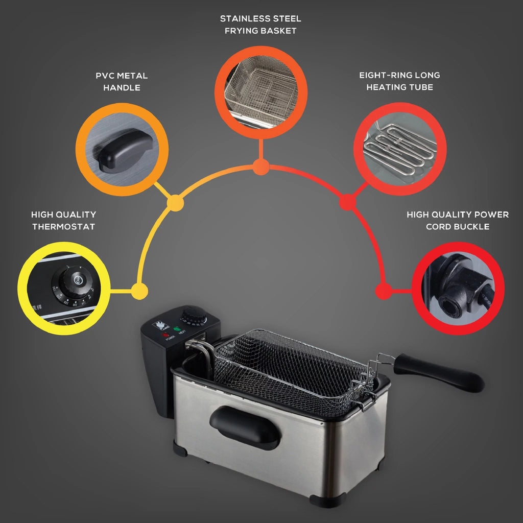 Stainless Steel Deep Fryer with Basket S5003
