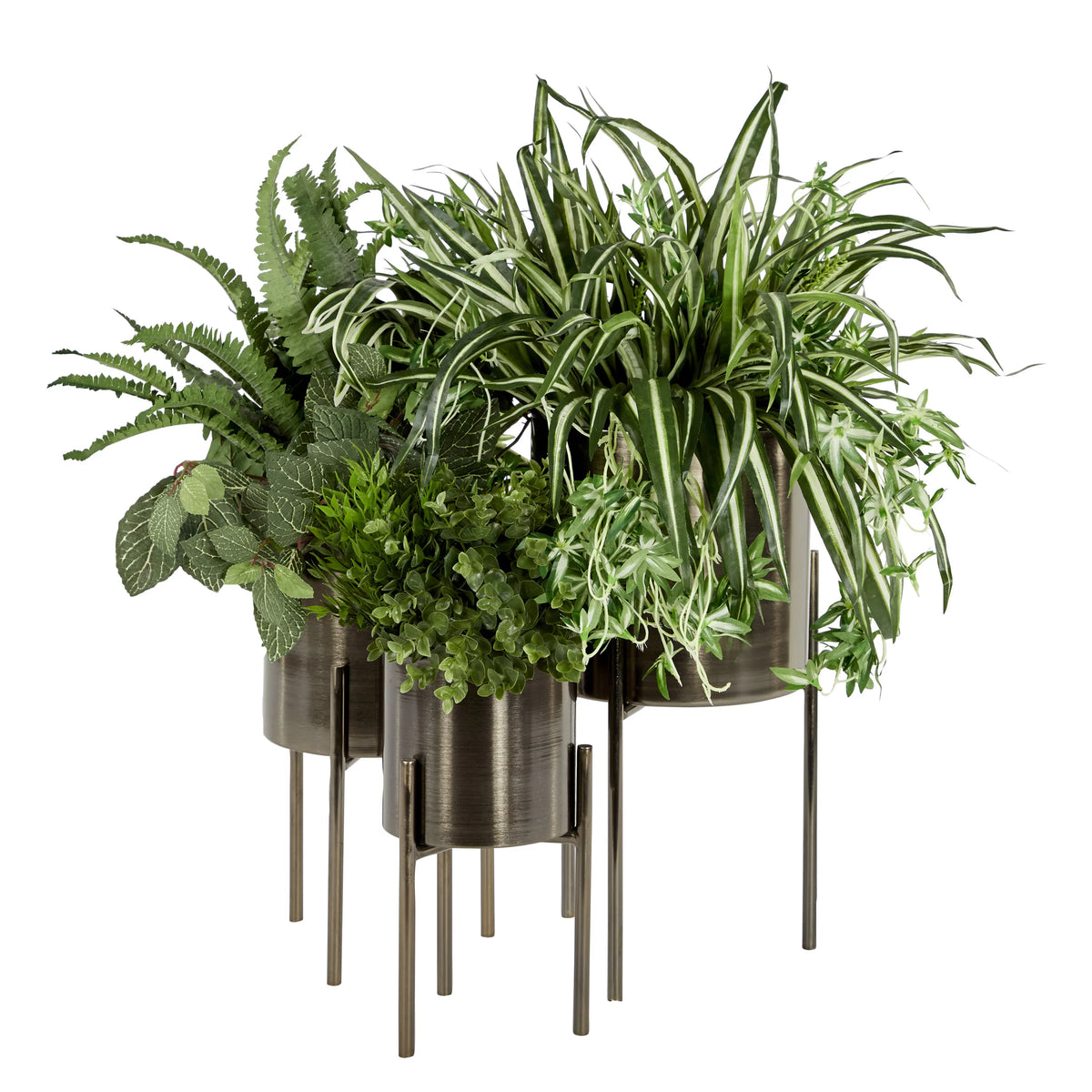 Black Metal Planter with Stand 3 Count F935