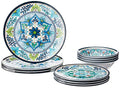 12 Piece Multicolored Melamine Dinnerware Set C24620