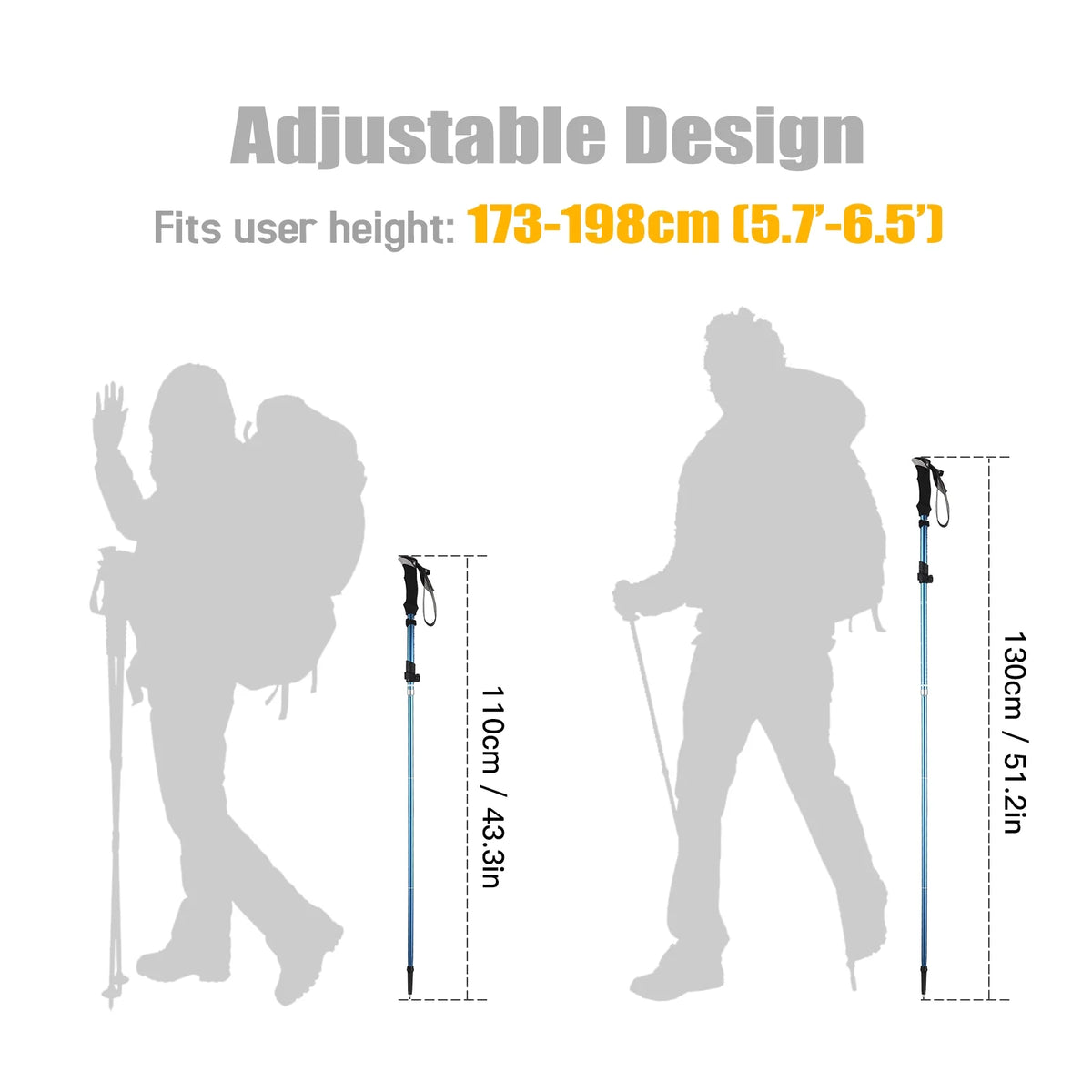 Blue Adjustable Trekking Pole G13350