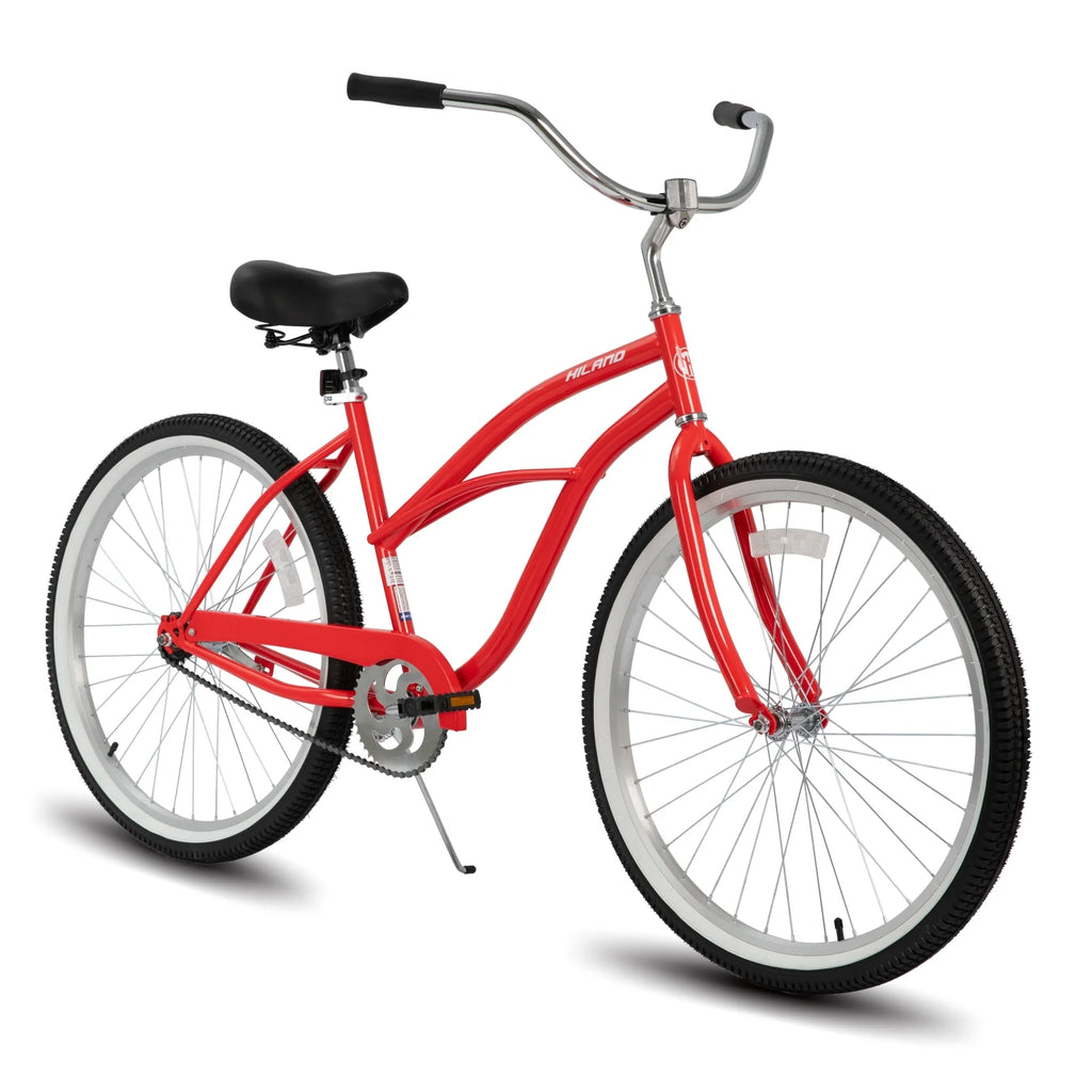 26 inch Red Black Blue Beach Cruiser Bike X5961