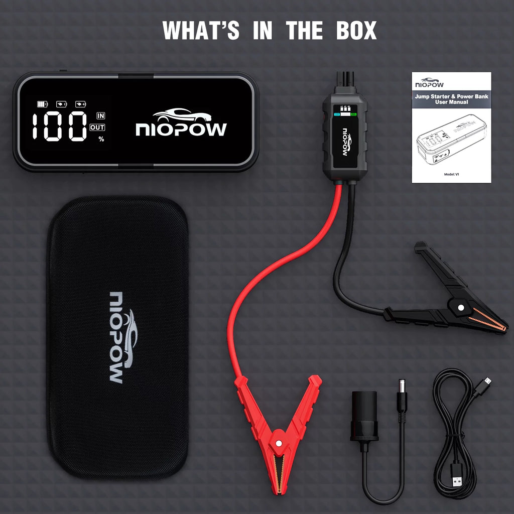 5000A 12V Portable Lithium Jump Starter with 3.3 Display and LED Light W327