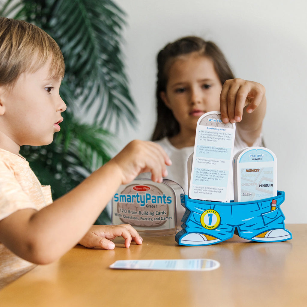 1st Grade Card Set with 120 Educational Questions, Puzzles, and Games Y3358