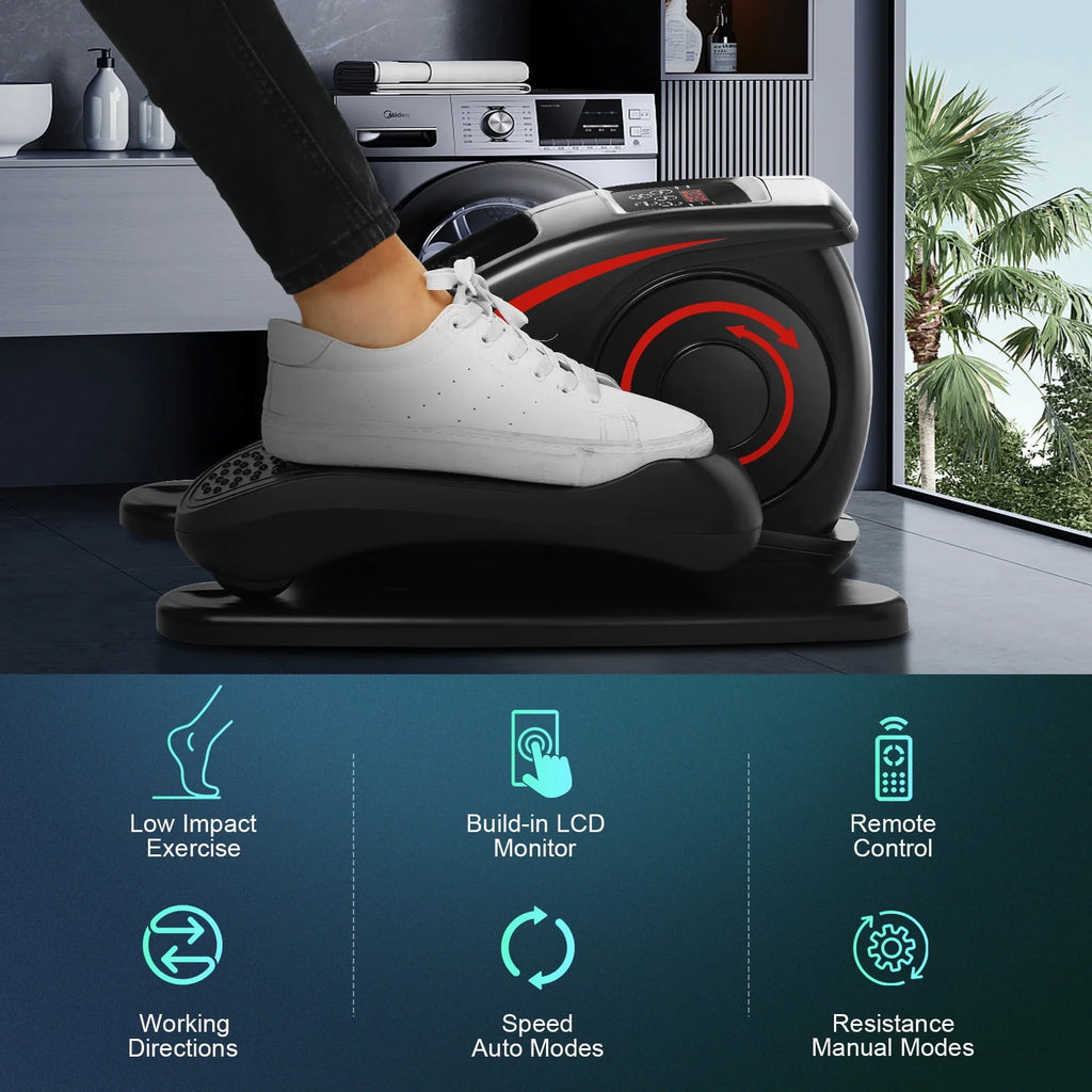 Black Red Under Desk Elliptical Machine M63901