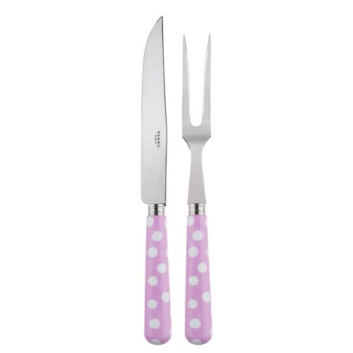 White Dots Pink Carving Set Z77497