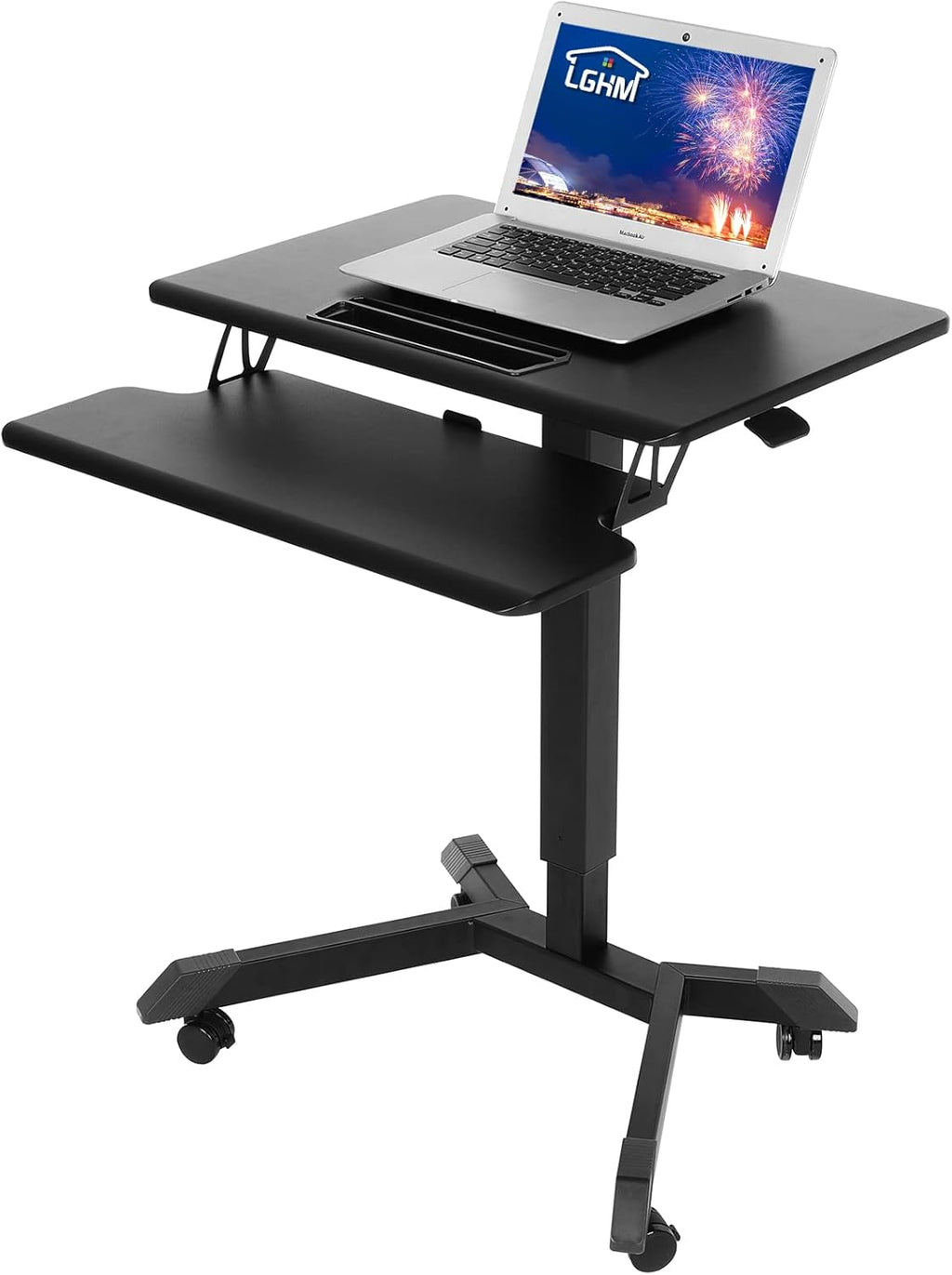 Height Adjustable Rolling Computer Desk with Keyboard M50619