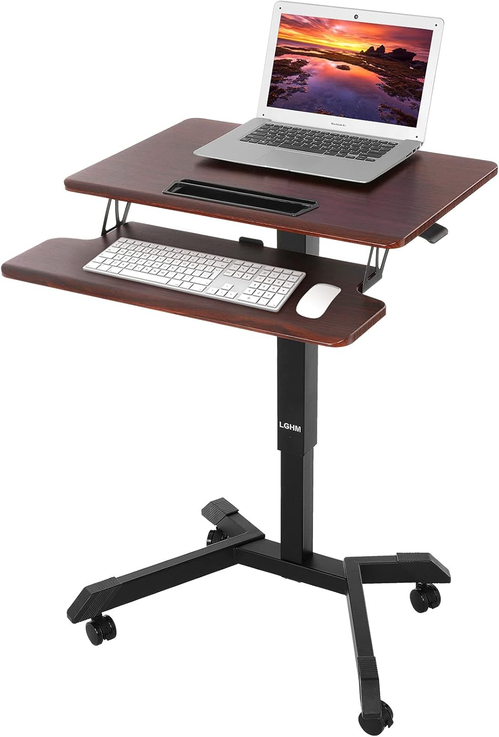 Height Adjustable Rolling Computer Desk with Keyboard M50619