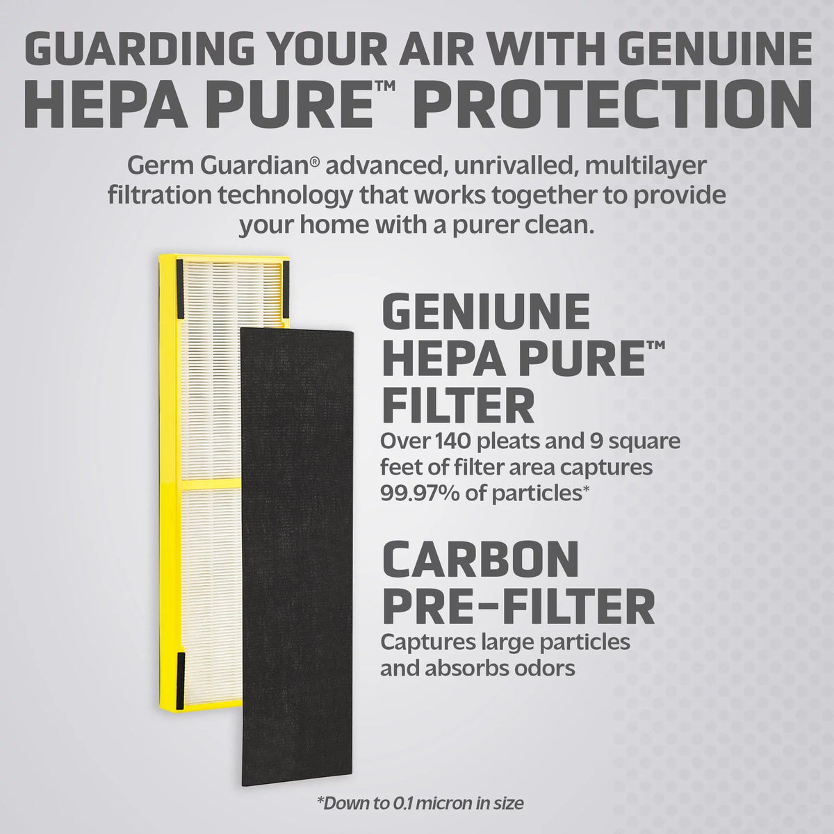 True HEPA Replacement Filter for Air Purifiers, 2 Pack G485