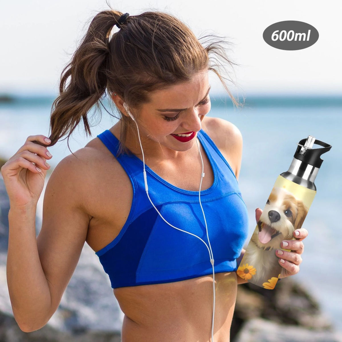 20 oz Insulated Stainless Steel Water Bottle with Straw Lid O4098