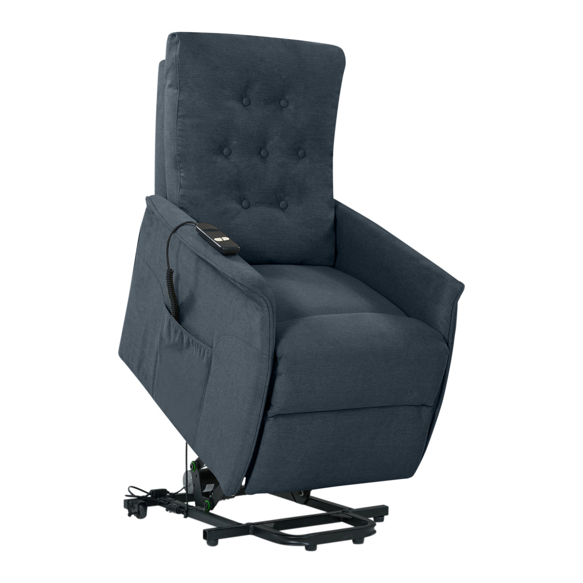 Blue Velour Power Recline and Lift Chair D4697