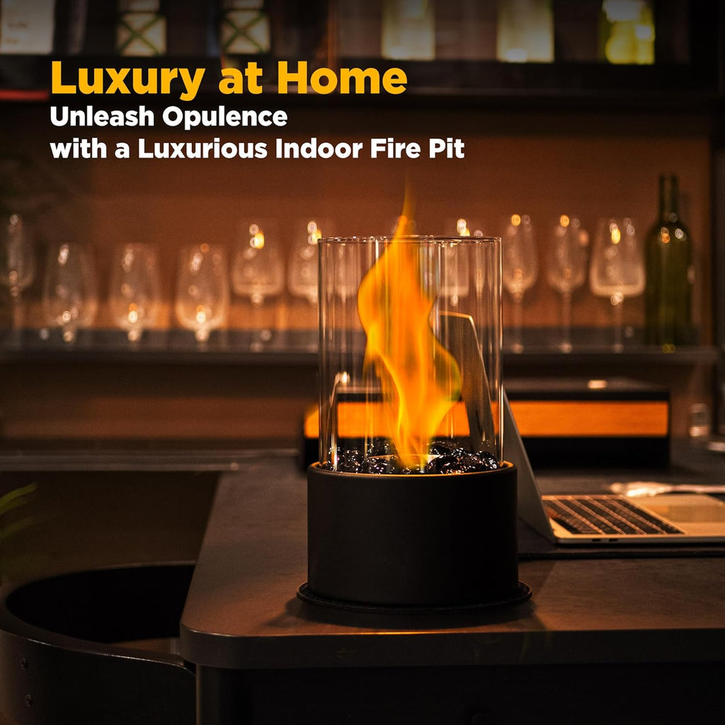 Black and White Stone Design Tabletop Fire Pit U585